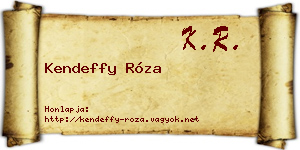 Kendeffy Róza névjegykártya