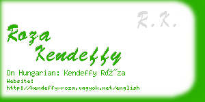 roza kendeffy business card
